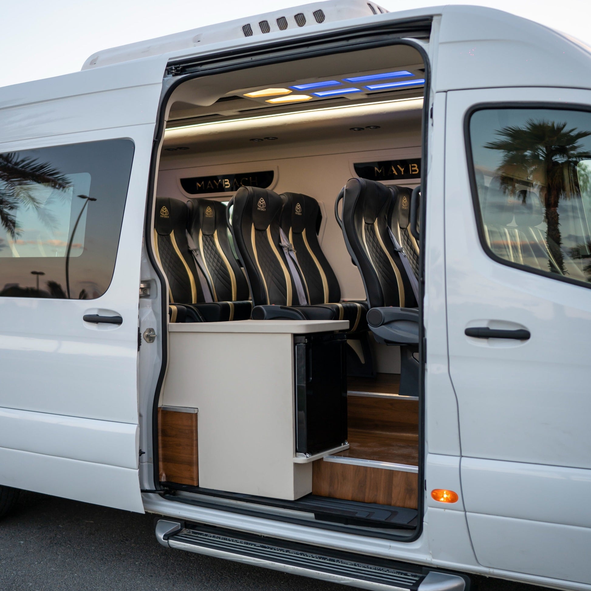 Door opening of Maybach Sprinter 14 ready for pickup in Dubai