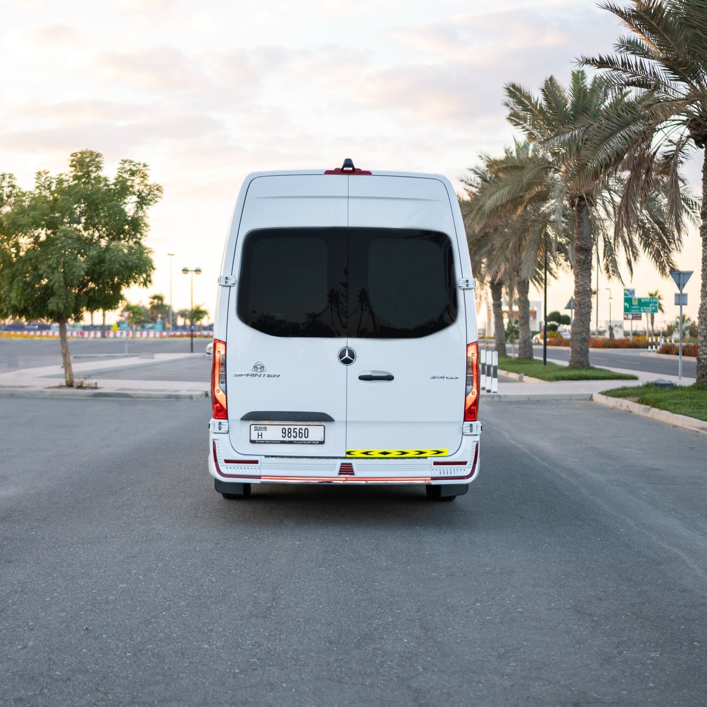 Rear view of Maybach Sprinter 14 parked in Dubai
