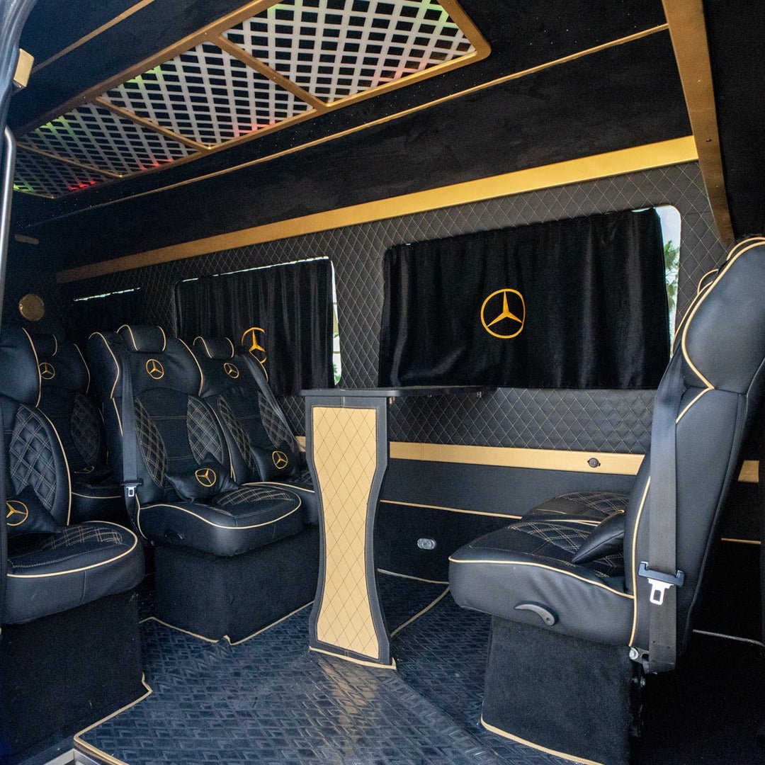 Ambient interior seating in Mercedes Premium Sprinter 12 van