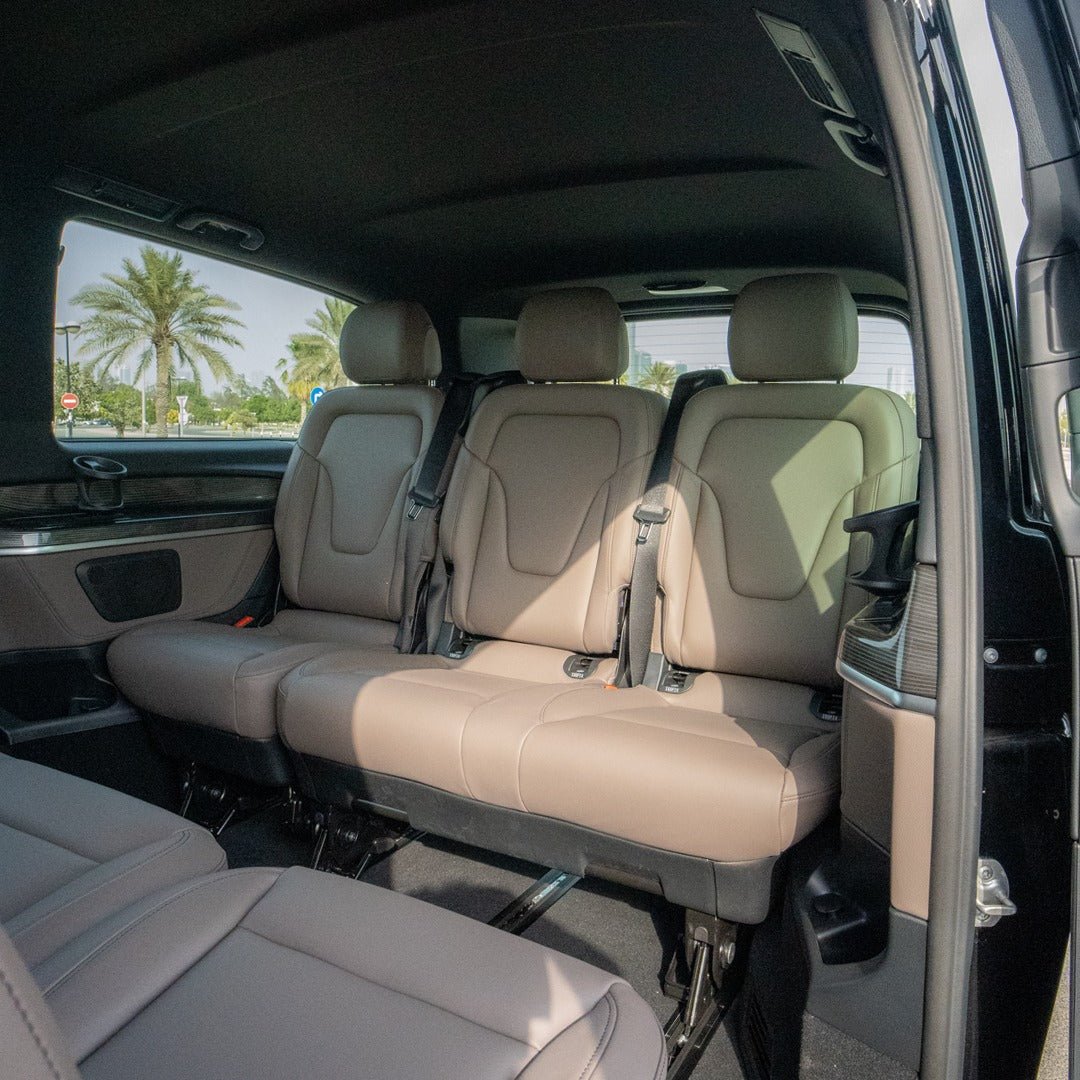 Premium leather seats inside V250 Elite Mercedes V-Class van