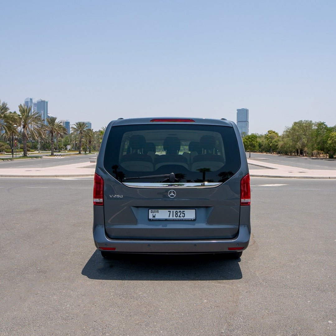 Mercedes Vito Executive van ready at Dubai airport for hotel transfer