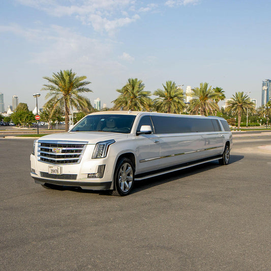 Cadillac stretch limousine with chauffeur in Dubai