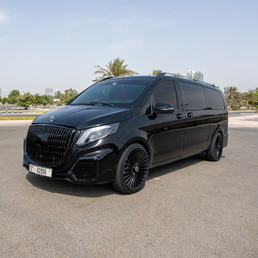 Front view of Maybach Signature V-Class luxury van in Dubai
