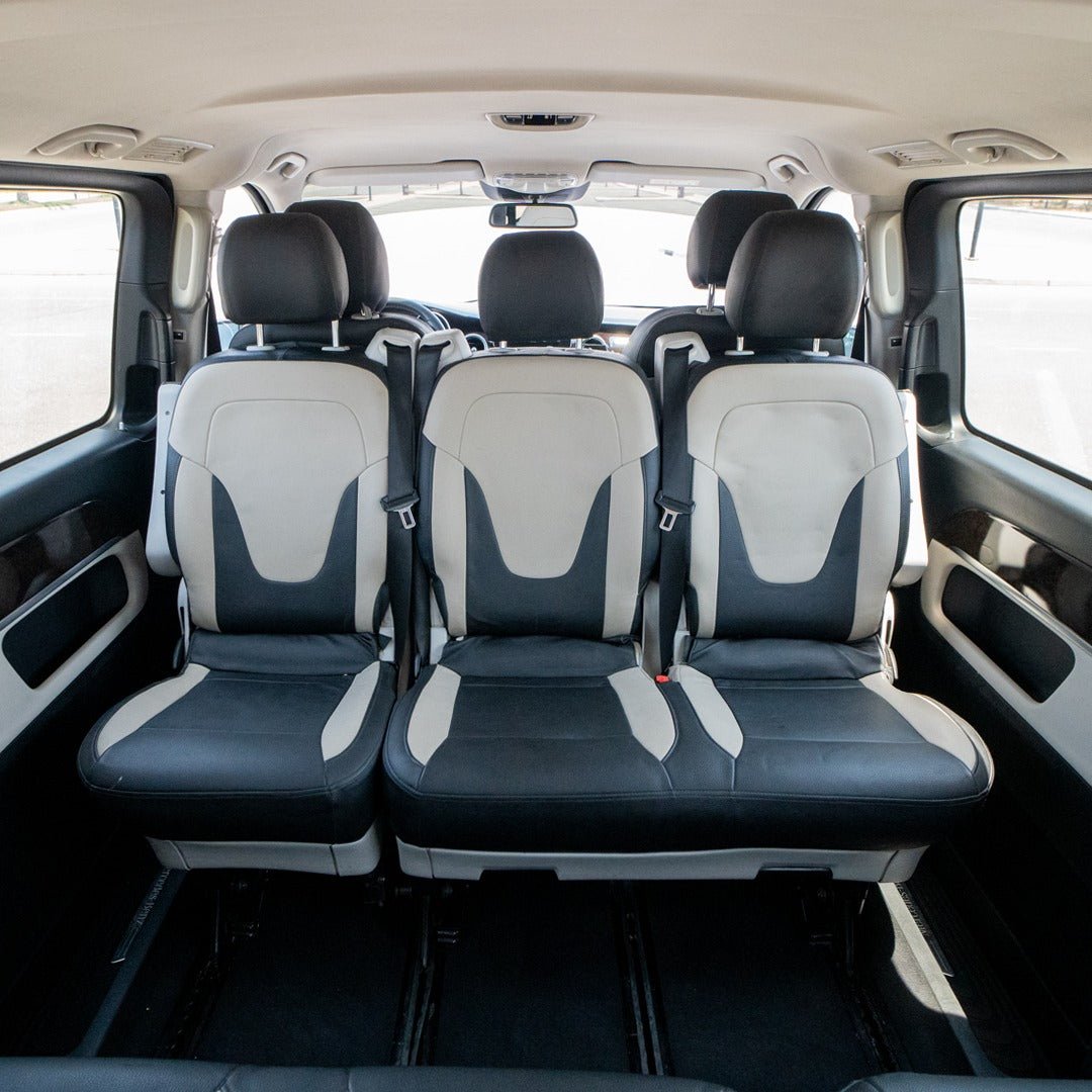 behind captain seats space inside Mercedes Vito Executive for briefcases