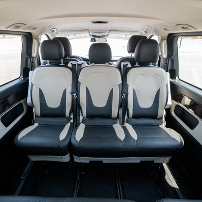 behind captain seats space inside Mercedes Vito Executive for briefcases
